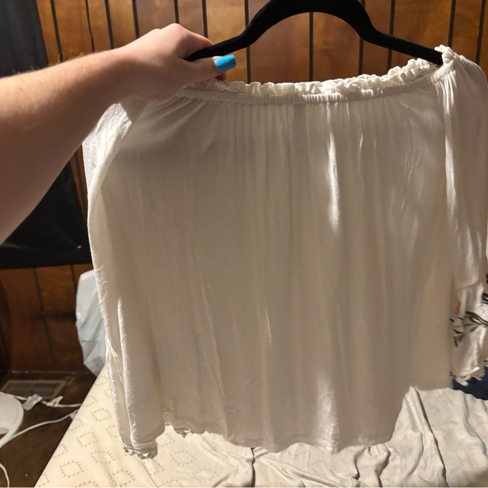 Xhilaration Cream Off-Shoulder Top
